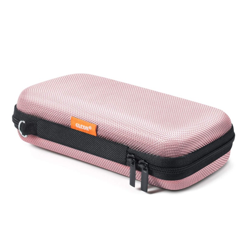GLCON Cell Phone Carrying Case - Portable Hard EVA Charger Case - High Protection Small Zipper Travel Pouch Storage Bag Electronic Organizer for Battery, GPS, Hard Drive, Charging Cable, Cord - Pink - Image 1